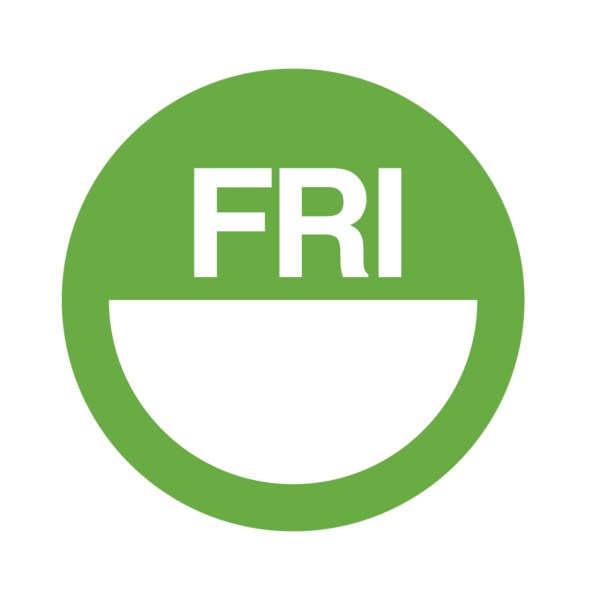 Nevs DaySpots - Friday 3" circle White w/Green DDOT-F3 - main